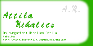 attila mihalics business card